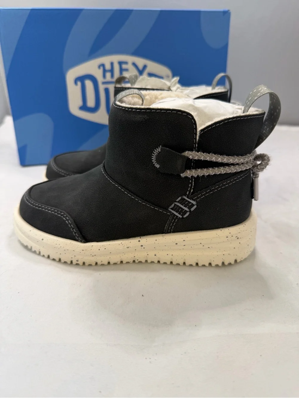 NWT Hey Dude Camden Bow Boot T Cozy Toddler C9 Black